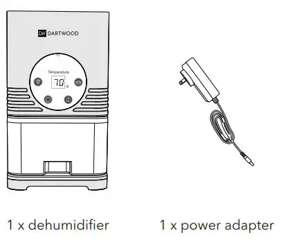 DW DARTWOOD 1000ml (34oz) Small Dehumidifier User Manual - In the Box
