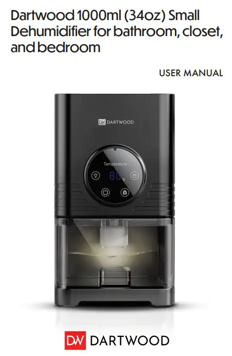 DW DARTWOOD 1000ml (34oz) Small Dehumidifier User Manual
