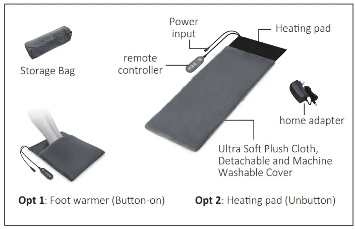 COMFIER CF-6908B 2 in 1 Foot Warmer and Heating Pad - 2