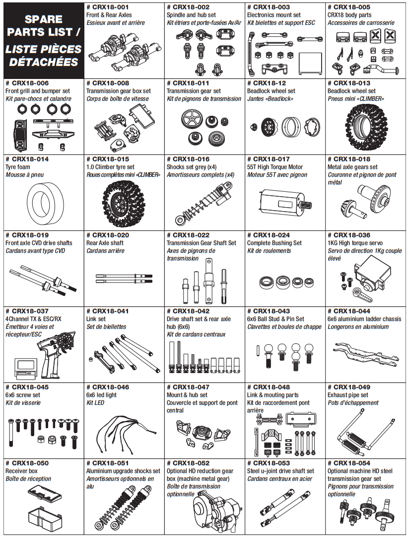 hobbytech CRX18 Flat Cage 6WD Blue - fig 11