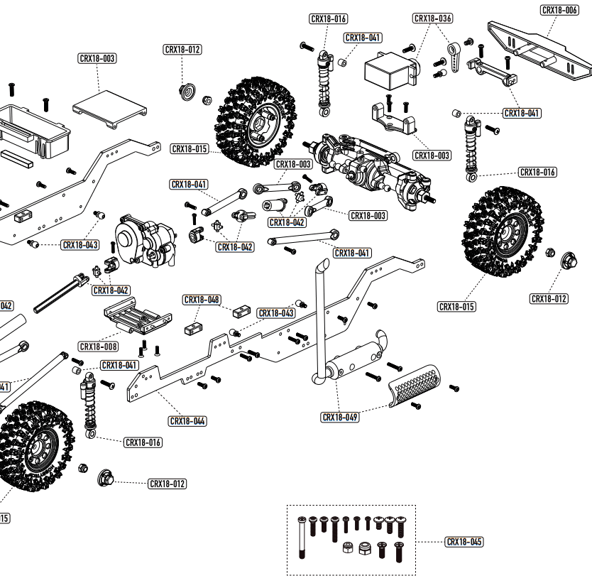 hobbytech CRX18 Flat Cage 6WD Blue - fig 9