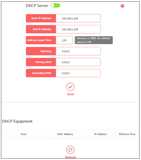 MERCUSYS 300Mbps Enhanced Wireless N Router MW325R - DHCP Server