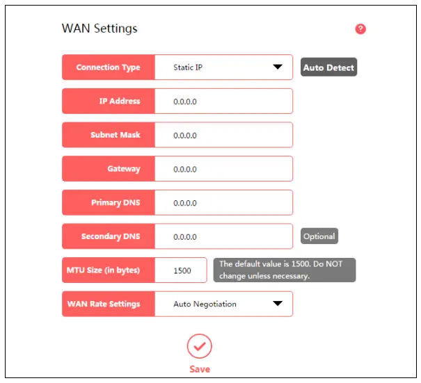 MERCUSYS 300Mbps Enhanced Wireless N Router MW325R - Static IP.