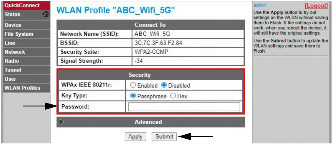 RICELAKE CW 90 90X Checkweighing Indicators - Enter Network Password Credentials