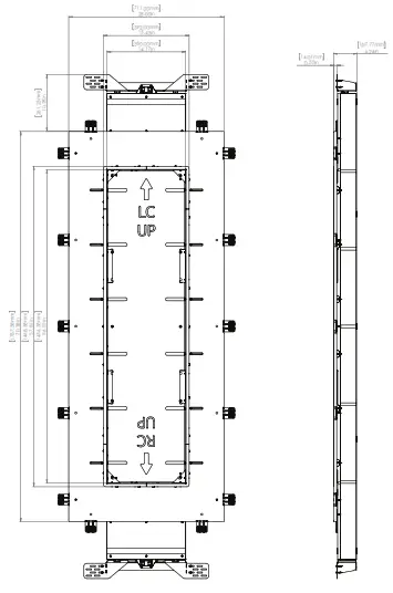 MARTIN LOGAN Statement40XW Flagship Performance In-Wall Line Source Speaker - DIMENSIONS 1