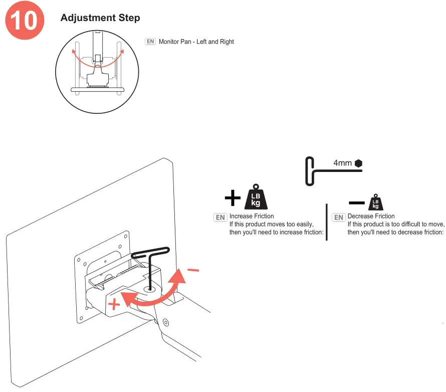ergotron Heavy-Duty Tilt Pivot - Adjustment Step 10