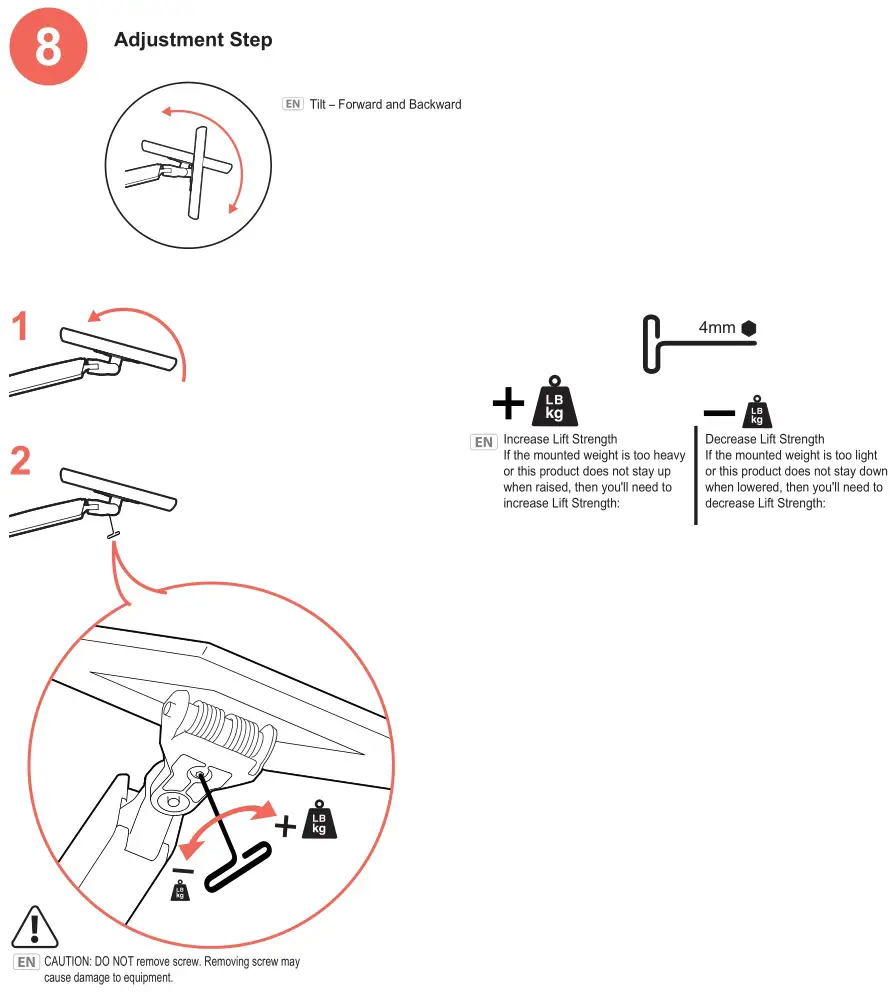 ergotron Heavy-Duty Tilt Pivot - Adjustment Step 8