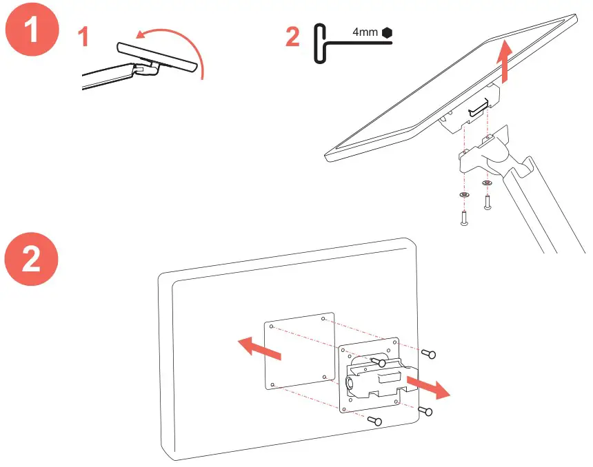 ergotron Heavy-Duty Tilt Pivot - Installation Step 1 & 2