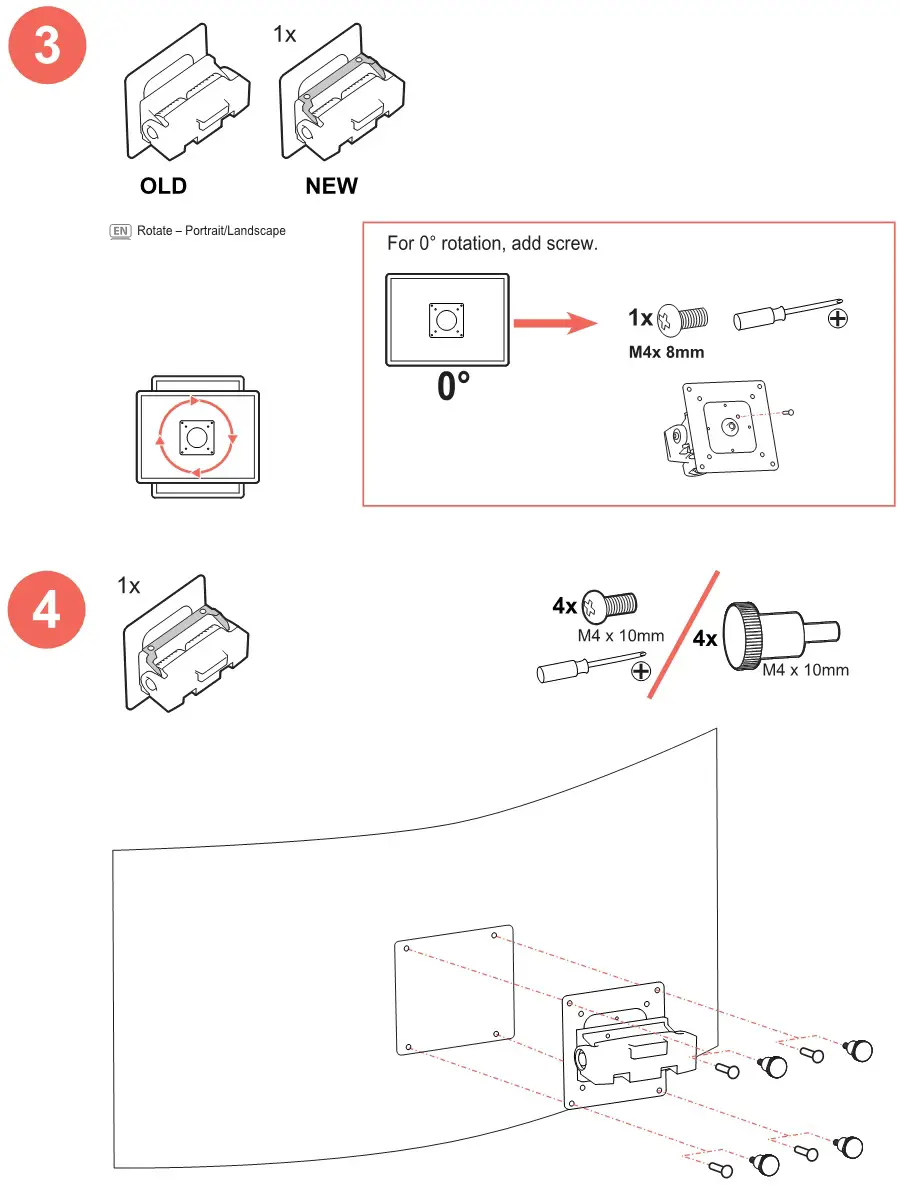 ergotron Heavy-Duty Tilt Pivot - Installation Step 3 & 4