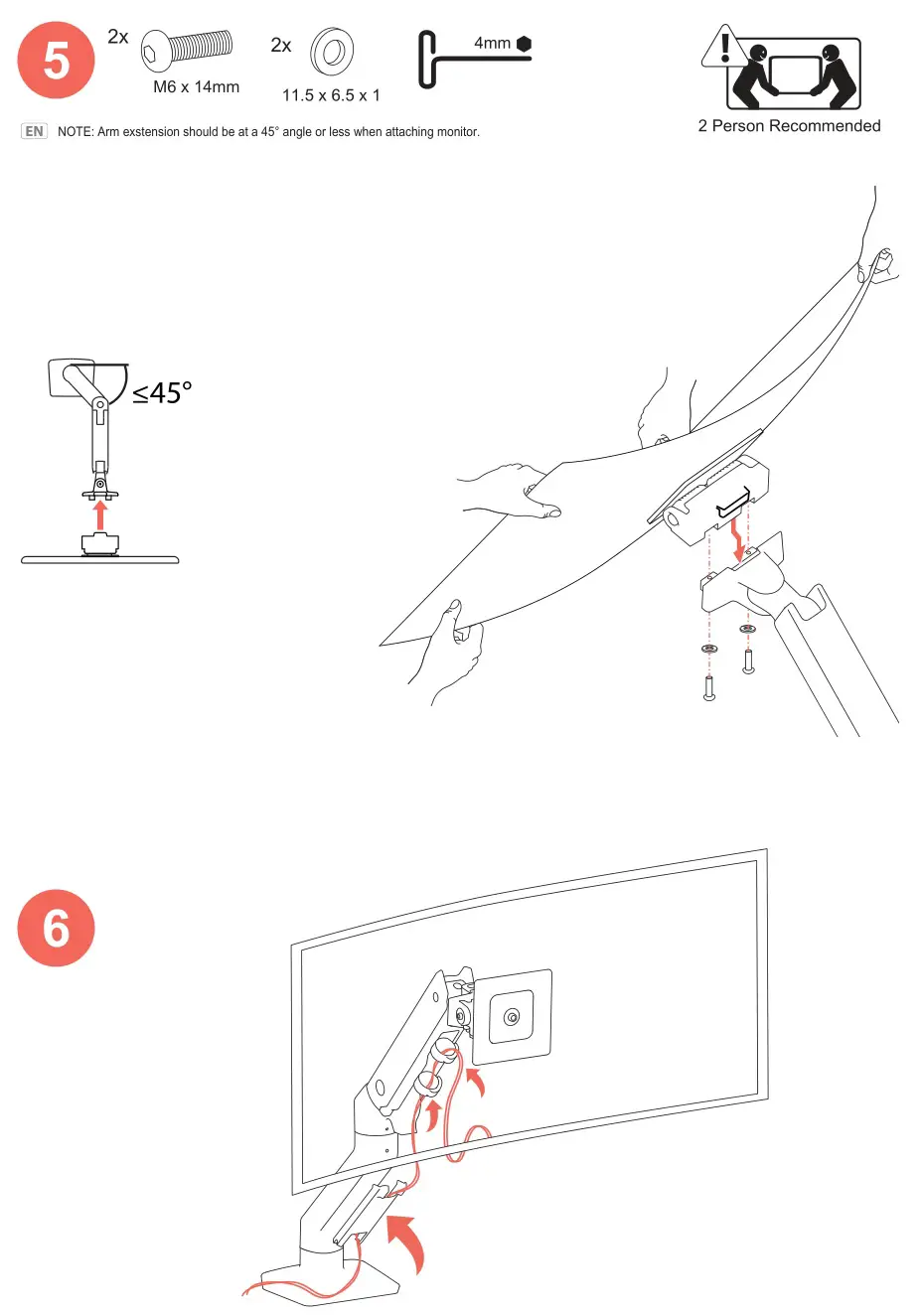 ergotron Heavy-Duty Tilt Pivot - Installation Step 5 & 6