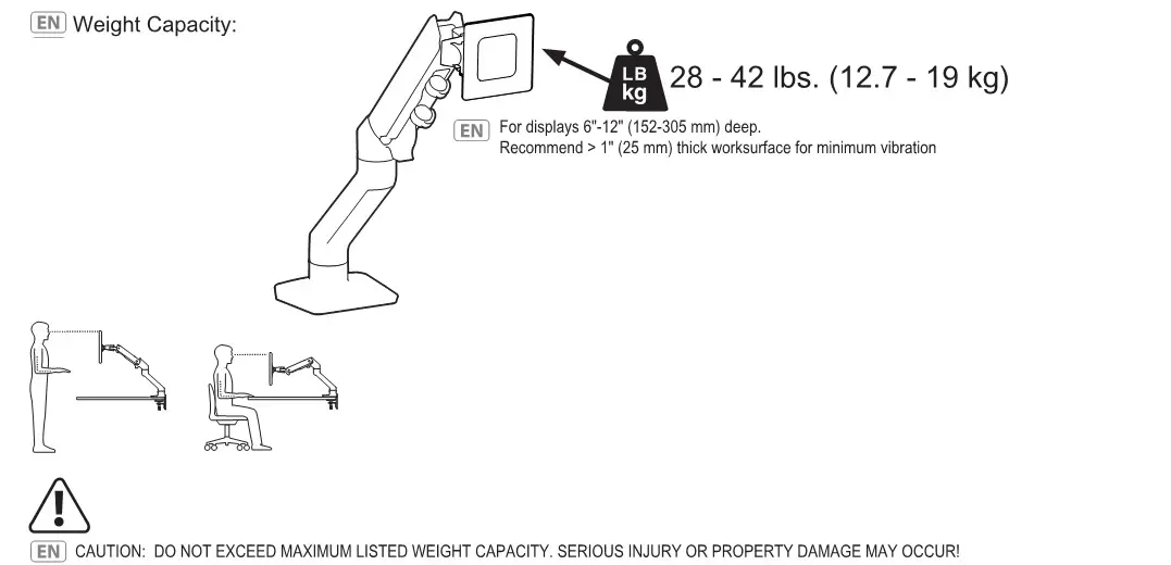 ergotron Heavy-Duty Tilt Pivot - Weight Capacity