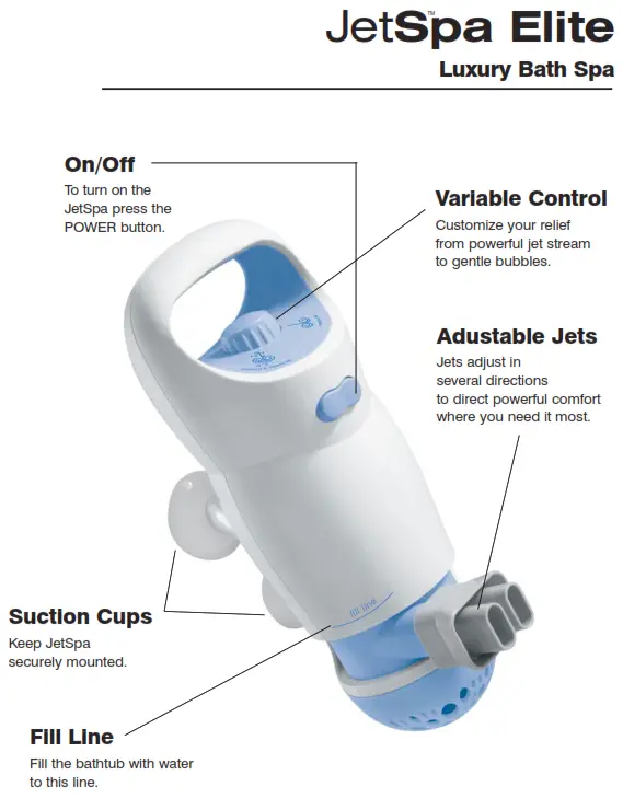 Homedics JET-2 JetSpa Elite Luxury Bath Spa Instruction - Luxury Bath Spa