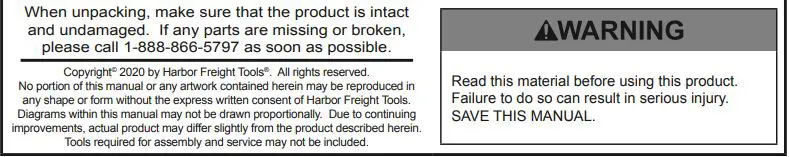 HARBOR FREIGHT DJS3TBK 3-Ton Daytona Double Locking Pin Jack Stand Owner's Manual