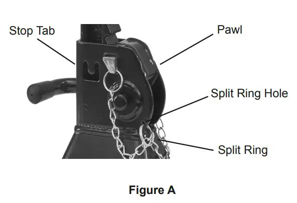 HARBOR FREIGHT DJS3TBK 3-Ton Daytona Double Locking Pin Jack Stand Owner's Manual - Figure A