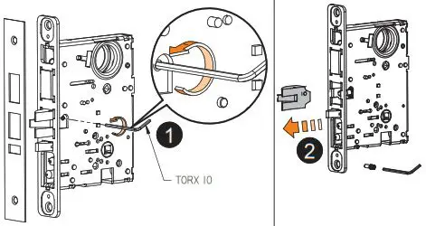 SALTO LA1T1770A24IMSLH Ansi Mortise Lock Without Deadbolt - Hand changing 1