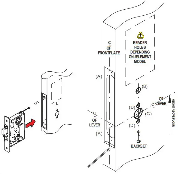SALTO LA1T1770A24IMSLH Ansi Mortise Lock Without Deadbolt - Installation