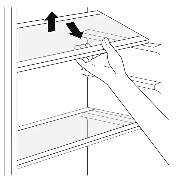 Adjusting the refrigerator shelves
