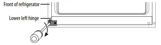 Install the lower left hinge