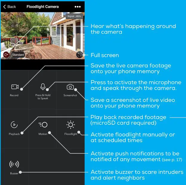 geeni Smart Wi-Fi Floodlight Camera - Live View