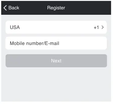 geeni Smart Wi-Fi Floodlight Camera - STEP 1 Enter your mobile phone number or email address