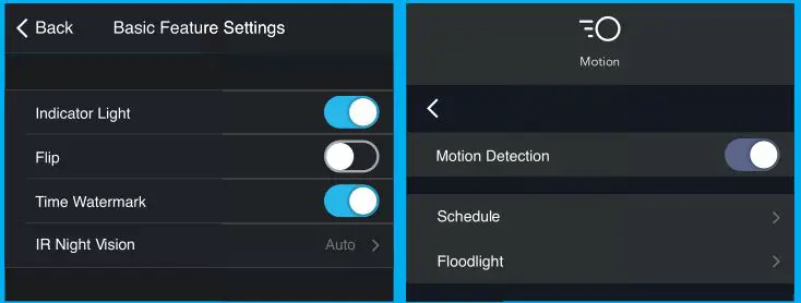 geeni Smart Wi-Fi Floodlight Camera - Settings 2
