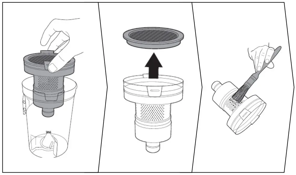 Russell Hobbs RHCHS2001 Handstick Vacuum User Manual - IMPORTANT! WASH THE FILTERS