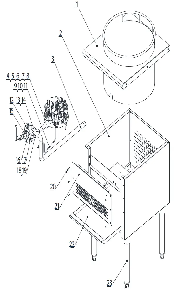 351CPGWOK Natural Gas 13 Inch Wok Range - fig 1