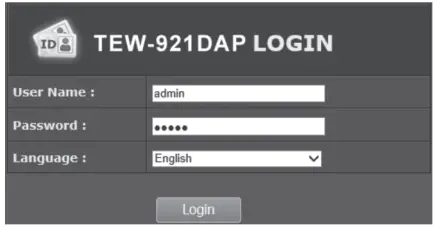 TRENDNET TEW 921DAP Wi Fi 6 Access Point - Log in