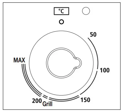 ARTUSI CAFG90X 90cm Freestanding Dual Fuel Oven - Oven thermostat knob