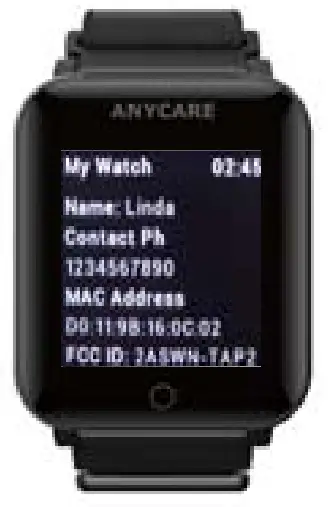 AnyCARE TAP2 Health Tracker Smartwatch - fig15