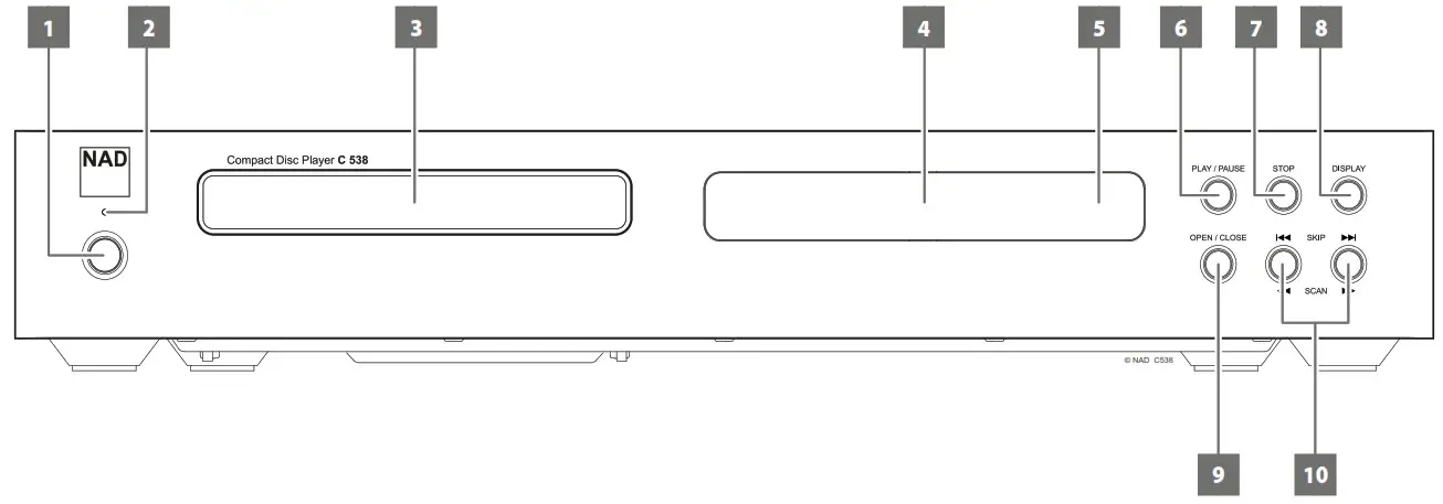 NAD Compact Disc Player FRONT PANEL