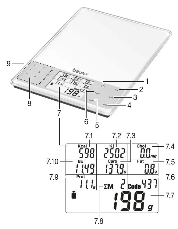 beurer-DS 61-Nutritional-Analysis-Scale-FIG-3