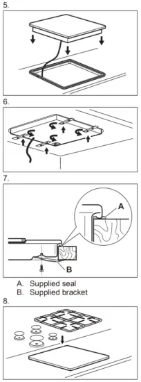 AEG HGB75520SM 75cm Slimline 5-Burner Gas Hob - Assembly 1