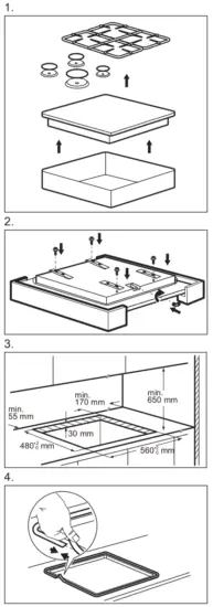AEG HGB75520SM 75cm Slimline 5-Burner Gas Hob - Assembly