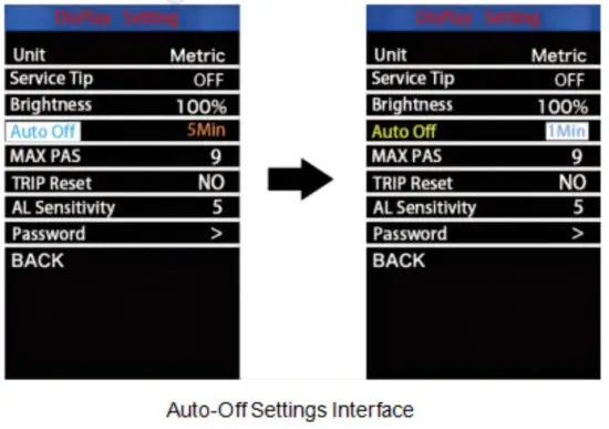 Key Disp KD986 Electric Bike Display - Auto off on