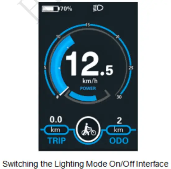 Key Disp KD986 Electric Bike Display - Light