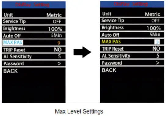 Key Disp KD986 Electric Bike Display - Max leval