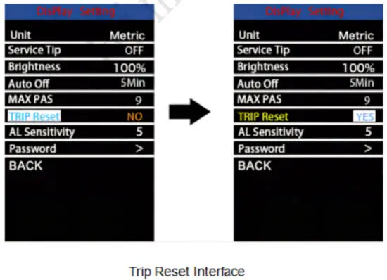 Key Disp KD986 Electric Bike Display - Trip Reset