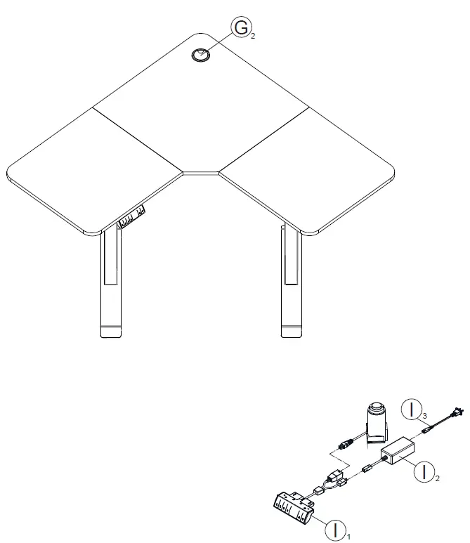 COSTWAY JV10203 L-Shaped Electric Standing Desk 8