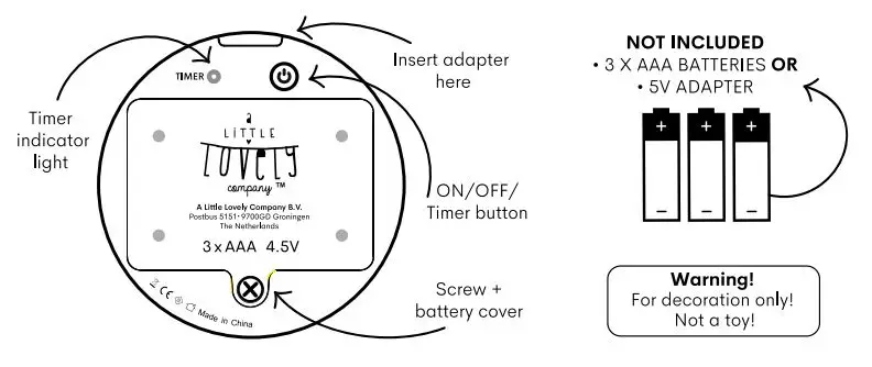 LiTTLE LOVELY Night Light Rainbow User Manual - How to use
