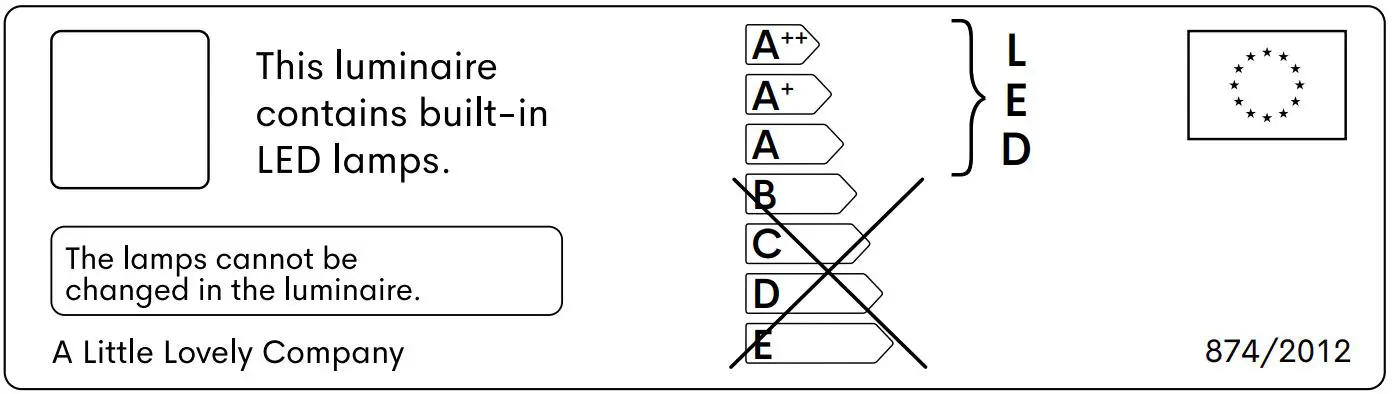 LiTTLE LOVELY Night Light Rainbow User Manual - This luminaire contains built-in LED lamps