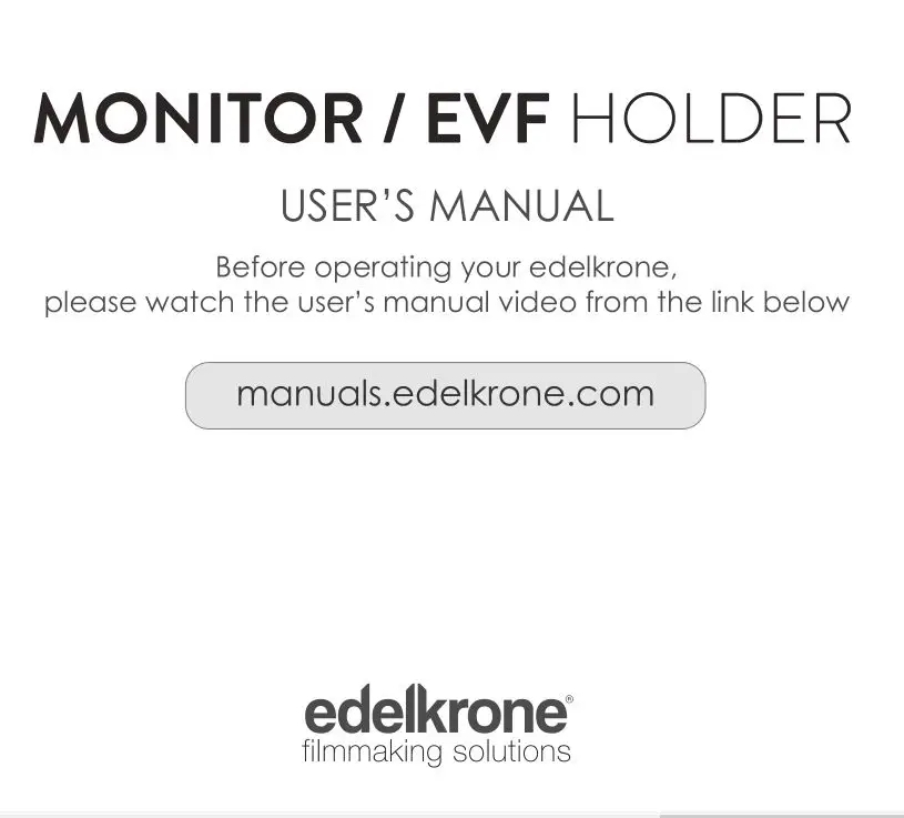edelkrone 80071 Monitor EVF Holder User Manual
