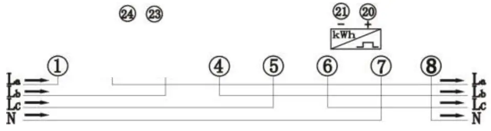 Velleman EMDIN03 3 PHASE 7 MODULE DIN RAIL MOUNT kWh METER - fig