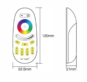 Mi-Light FUT096 RGBW LED Remote Controller fig 1