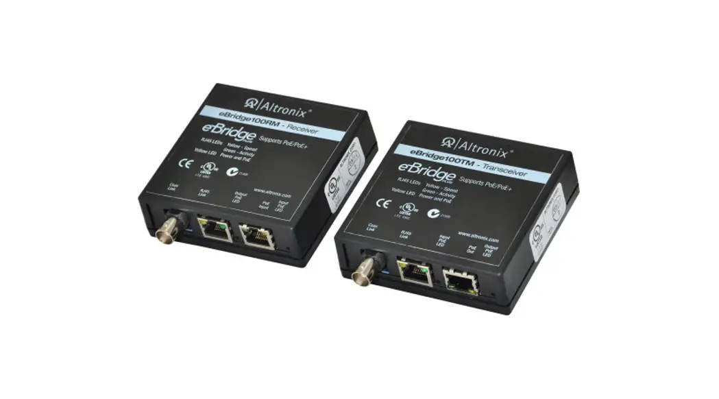 Altronix Ebridge100rm Ip And Poe+ Over Coax Or Extended Ethernet Cable Installation Guide