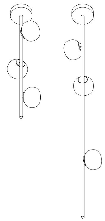 BOCCI 84.3 Random Hanging 3 Blown Glass LED Lamp -