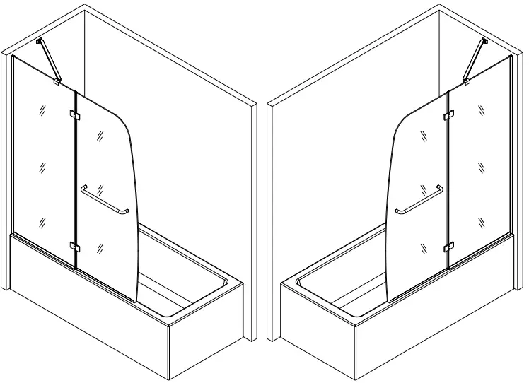 THE HOME DEPOT HDTK-TD-01 47.75 Inch W x 58 Inch H Pivot Frameless Tub Door in Chrome with Clear Glass-fig1