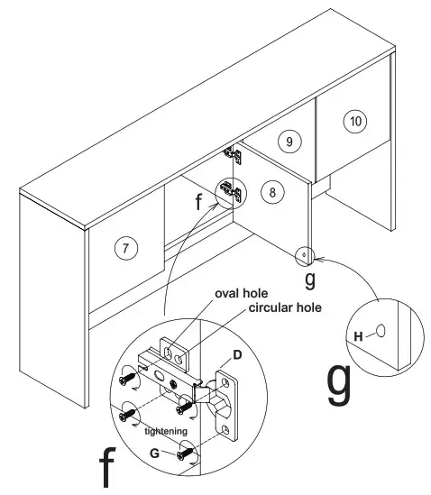 LORELL 69382 69383 69416 69417 69912 69913 69976 69977 69978 69557 18214 69619 18269 69620 18270 Hutch - Step 4