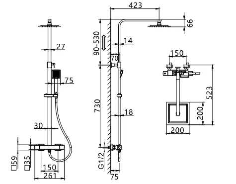 oceanic-OCEACDVM37ACH-Shower-Column-FIG-2