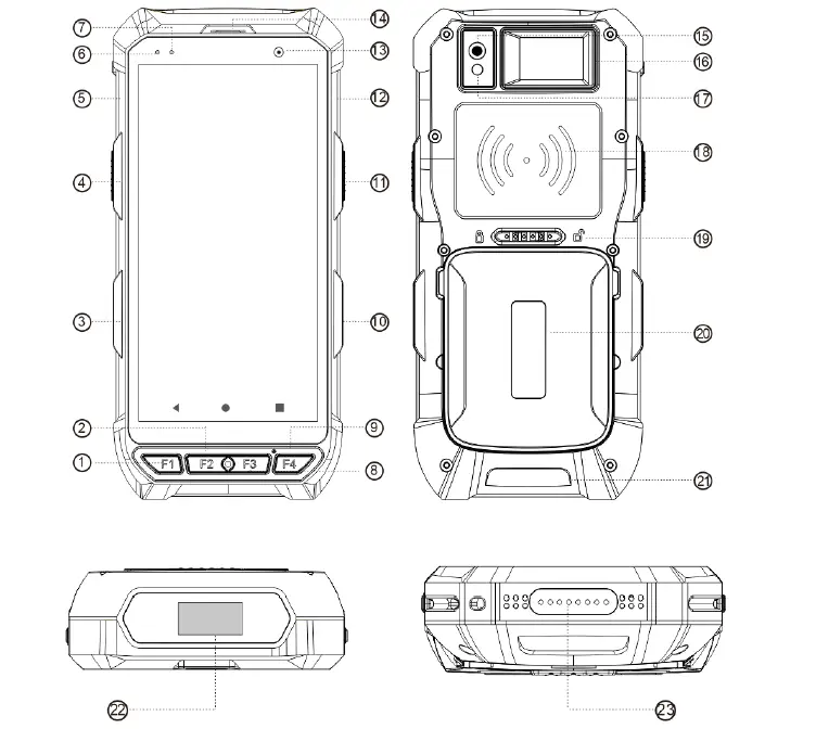 Zkteco HORUS-H1 Hybrid Biometric and QR code Handheld Mobile FIG (1)